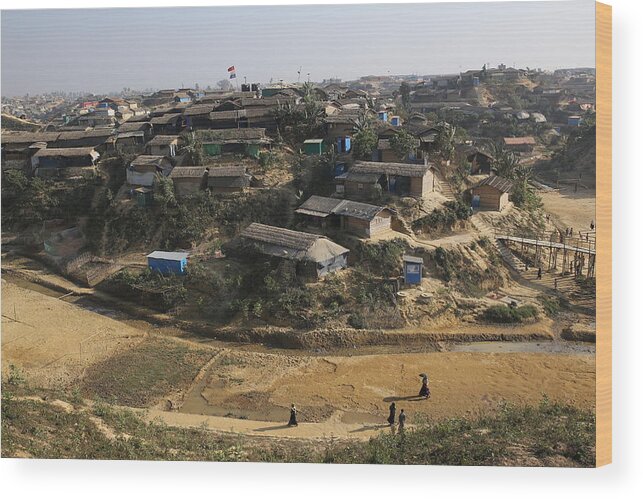 Refugee Camp Wood Print featuring the photograph The world’s largest Rohingya refugee camps in Cox’s Bazar by Rehman Asad