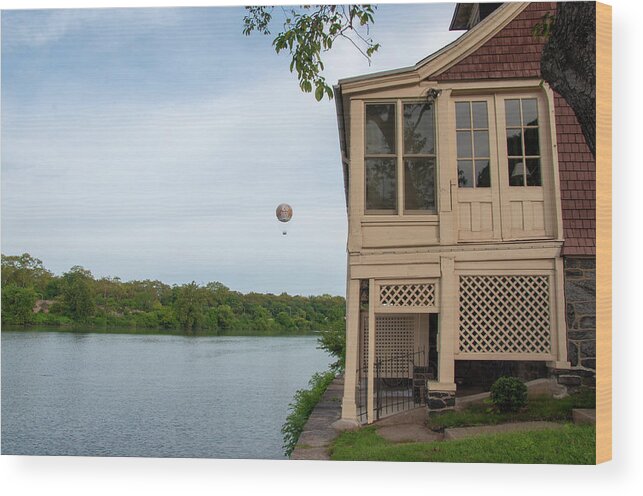 The Wood Print featuring the photograph The Zoo Balloon off Boathouse Row by Bill Cannon