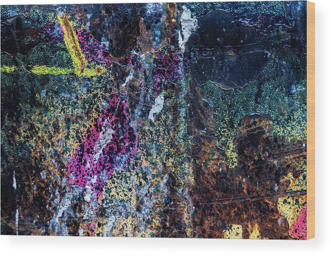 Detail Of Paint On A Dumpster Wood Print featuring the photograph There is Beauty Everywhere 4 by Robert Ullmann