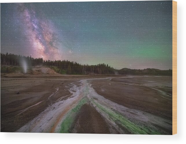 Yellowstone Wood Print featuring the photograph Thermal Release by Darren White