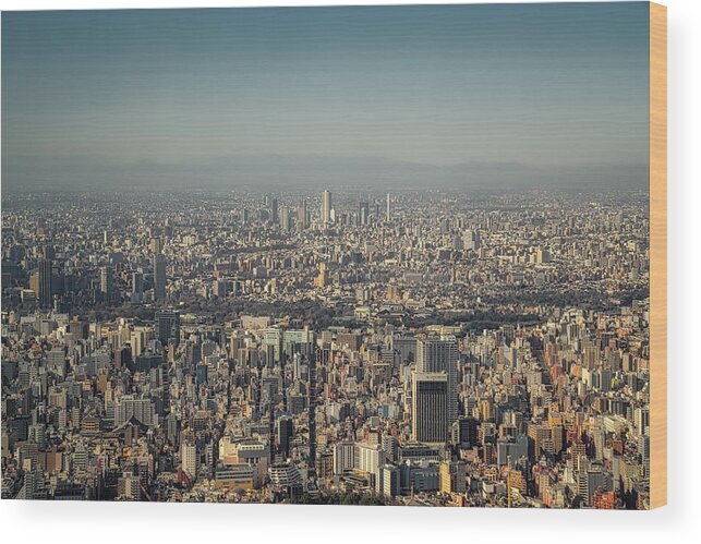 Downtown District Wood Print featuring the photograph Tokyo by Mauro Tandoi