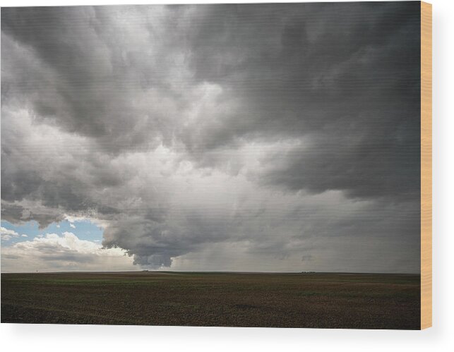 Storm Wood Print featuring the photograph Tornado Warned Storm by Wesley Aston