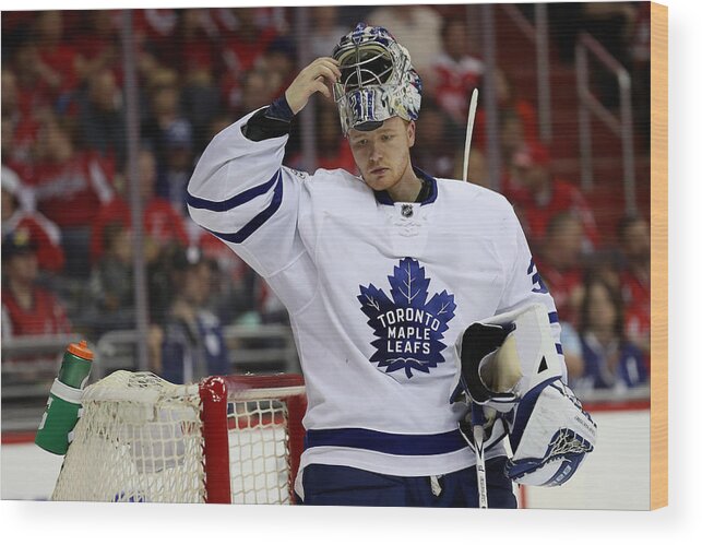 Playoffs Wood Print featuring the photograph Toronto Maple Leafs v Washington Capitals - Game Five by Rob Carr