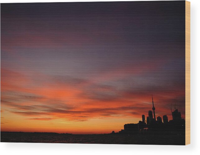 Toronto Wood Print featuring the photograph Toronto Sunset by Kreddible Trout