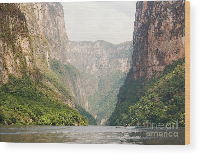 Landscape Wood Print featuring the photograph Tour Boats In Sumidero Canyon Chiapas by THP Creative