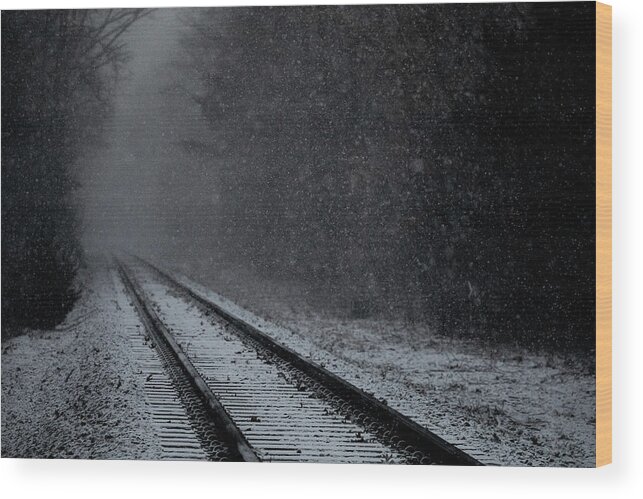 Train Wood Print featuring the photograph Tracks in the Snow by Denise Kopko