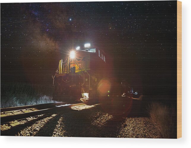Milky Way Wood Print featuring the photograph Train of Thought by Aaron J Groen