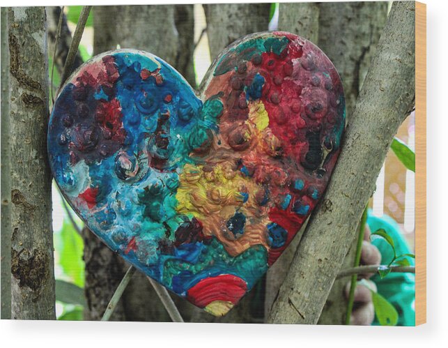 Heart Wood Print featuring the photograph Tree Hugger, Nature Lover by W Craig Photography