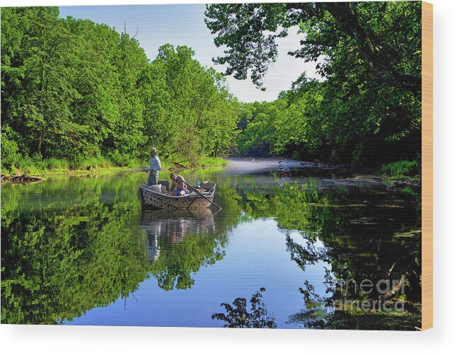 South Fork Wood Print featuring the photograph Trout Fishing on the South Fork by Shelia Hunt