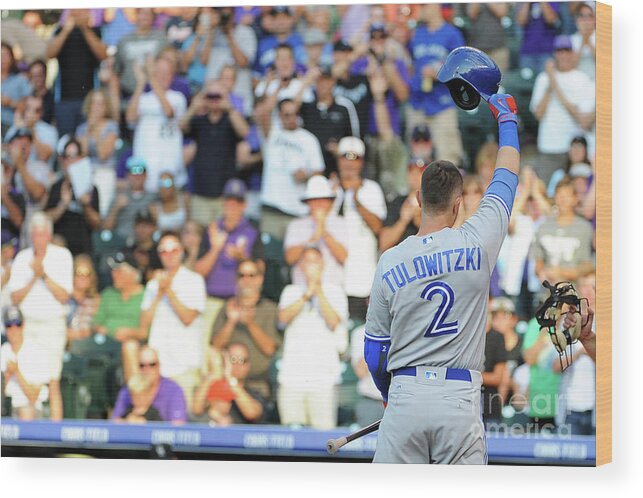 Crowd Wood Print featuring the photograph Troy Tulowitzki by Bart Young
