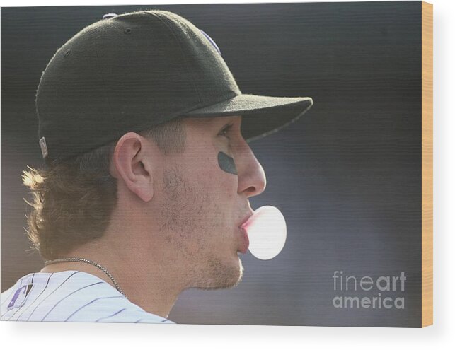 Playoffs Wood Print featuring the photograph Troy Tulowitzki by Jed Jacobsohn