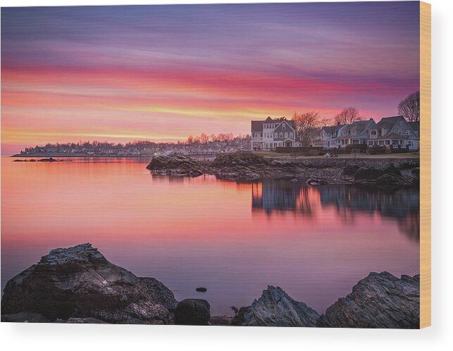 Sunset Wood Print featuring the photograph Twilight's Kiss by Kim Carpentier