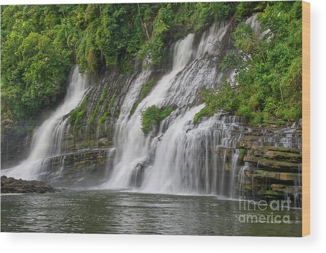 Twin Falls Wood Print featuring the photograph Twin Falls 28 by Phil Perkins