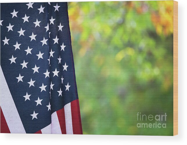 American Flag Wood Print featuring the photograph United States Of America by Doug Sturgess