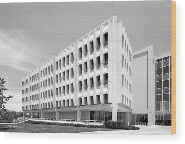 Uc Irvine Wood Print featuring the photograph University of California Irvine Rowland Hall by University Icons