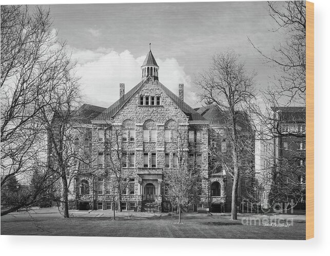 University Of Denver Wood Print featuring the photograph University of Denver University Hall by University Icons