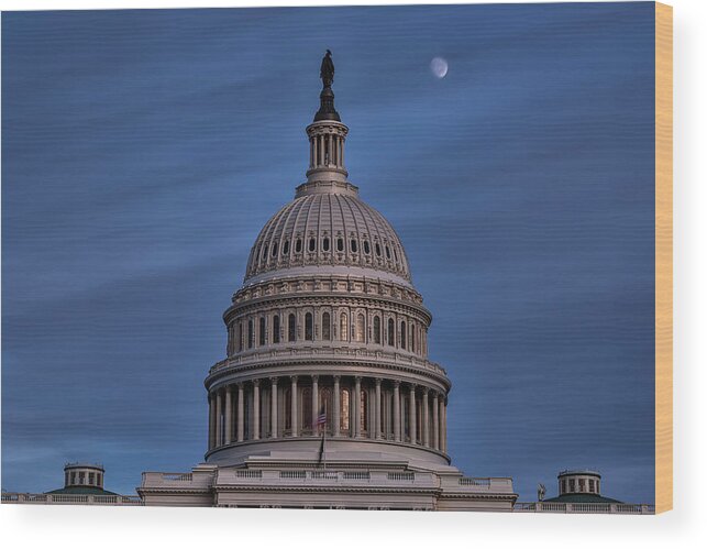 Washington D.c. Wood Print featuring the photograph US Capitol Dome by Robert Fawcett