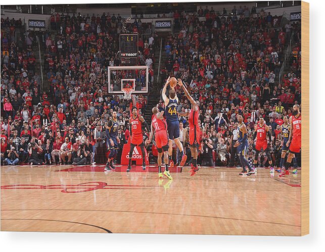 Nba Pro Basketball Wood Print featuring the photograph Utah Jazz v Houston Rockets by Bill Baptist