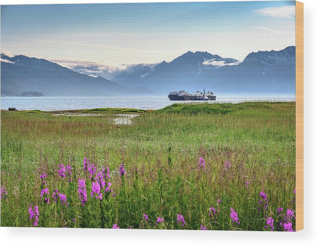 Valdez Wood Print featuring the photograph Valdez Tanker by Will Wagner