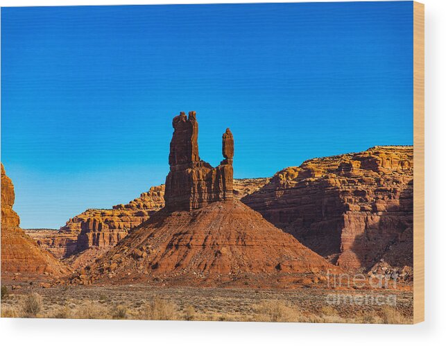 Valley Of The Gods Mexican Hat Utah Wood Print featuring the photograph Valley of the Gods by JD Smith