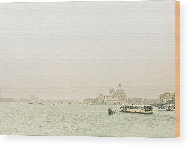 Vaporetto Wood Print featuring the photograph Venice in the Fog by Bernd Schunack