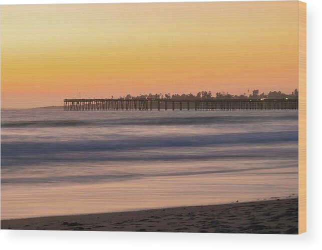 Ventura Wood Print featuring the photograph Ventura Pier Long Exposure Sunset by Matthew DeGrushe