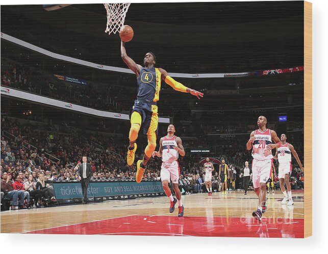 Nba Pro Basketball Wood Print featuring the photograph Victor Oladipo by Ned Dishman