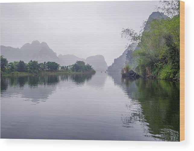 Ba Giot Wood Print featuring the photograph View at Tam Coc by Arj Munoz