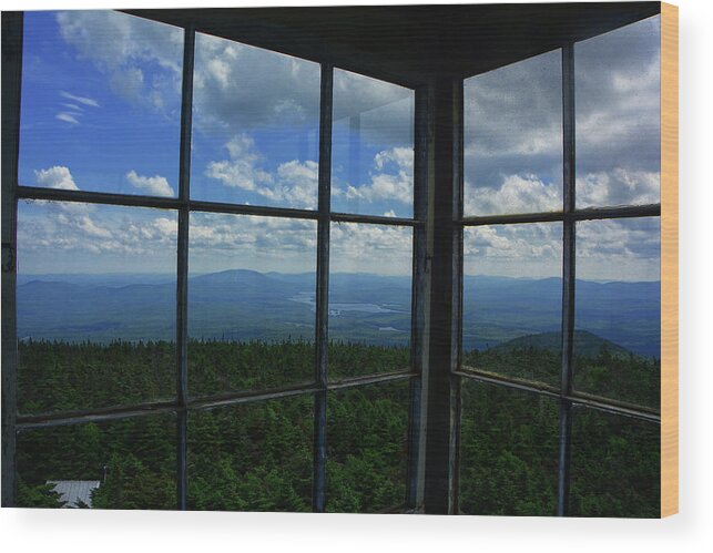 Stratton Mountain Fire Tower Wood Print featuring the photograph View from in Stratton Mountain Fire Tower by Raymond Salani III
