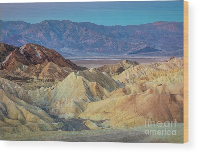 Death Valley Wood Print featuring the photograph View From Zabriskie Point at Dawn by Mimi Ditchie