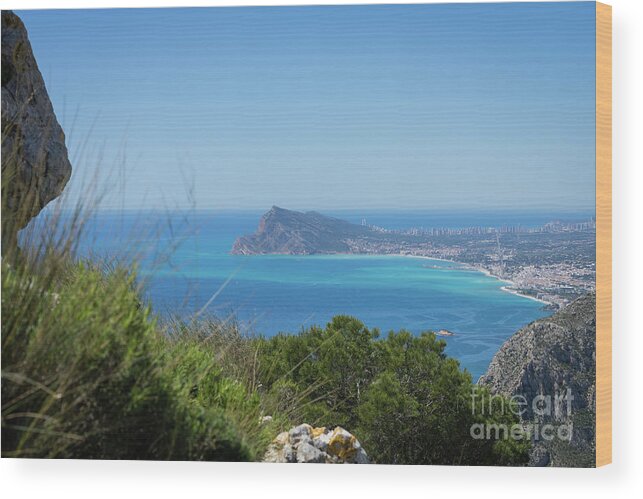 Spain Wood Print featuring the photograph View of the coast and the Mediterranean sea in Benidorm by Adriana Mueller