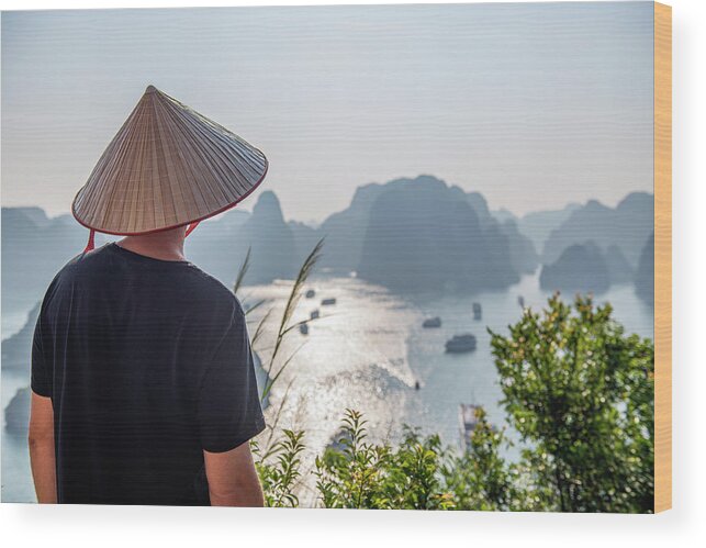  Wood Print featuring the photograph View Over Halong Bay by Dubi Roman