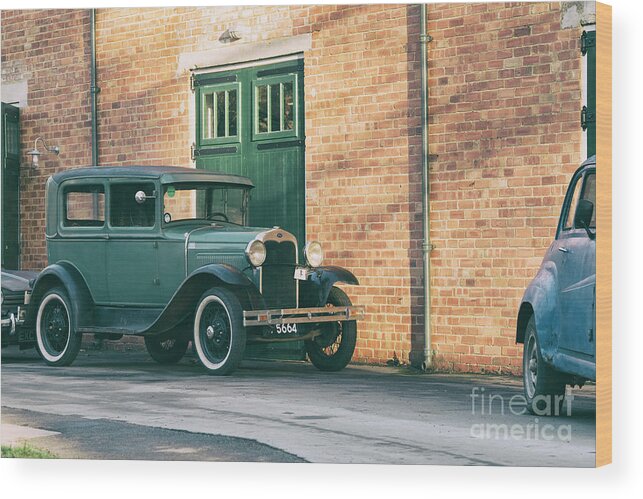Ford Wood Print featuring the photograph Vintage 1930 Ford Model A Tudor Sedan by Tim Gainey