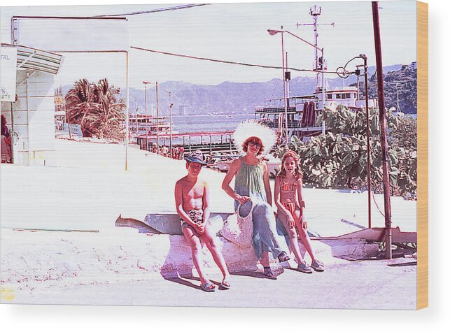 Latin America Wood Print featuring the photograph Vintage family on summer vacations. by Shanina