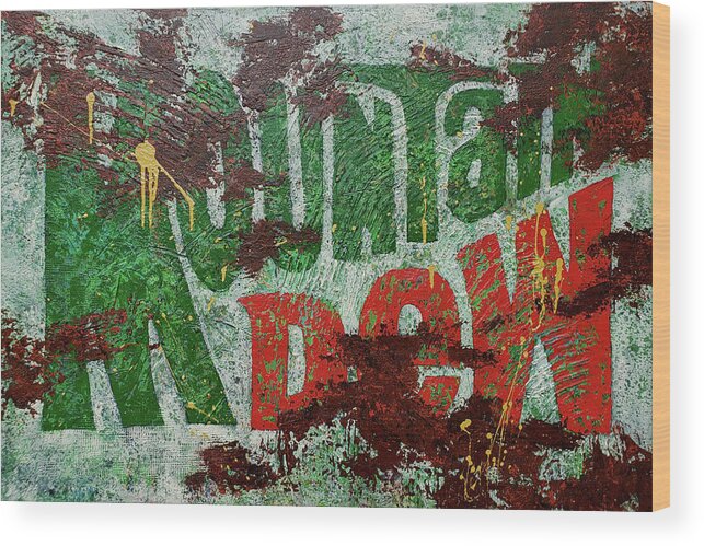 Mountain Dew Wood Print featuring the painting Vintage Mountain Dew Sign by Shawn Conn