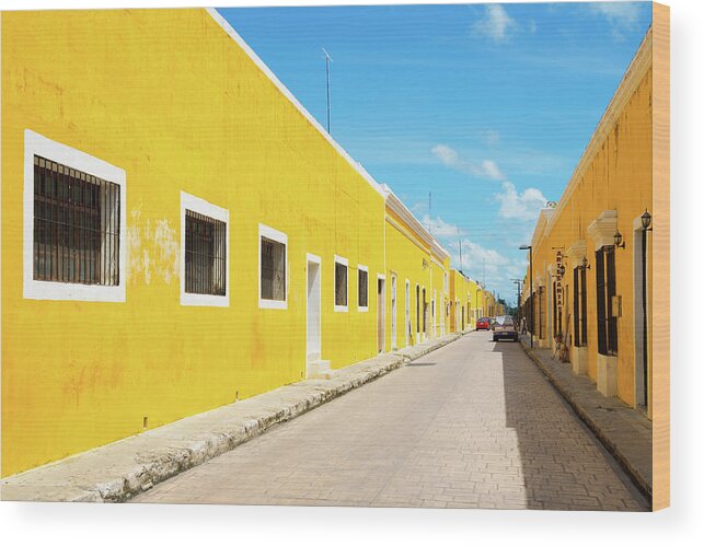 Mexico Wood Print featuring the photograph Viva Mexico Collection - Izamal Yellow City I by Philippe HUGONNARD