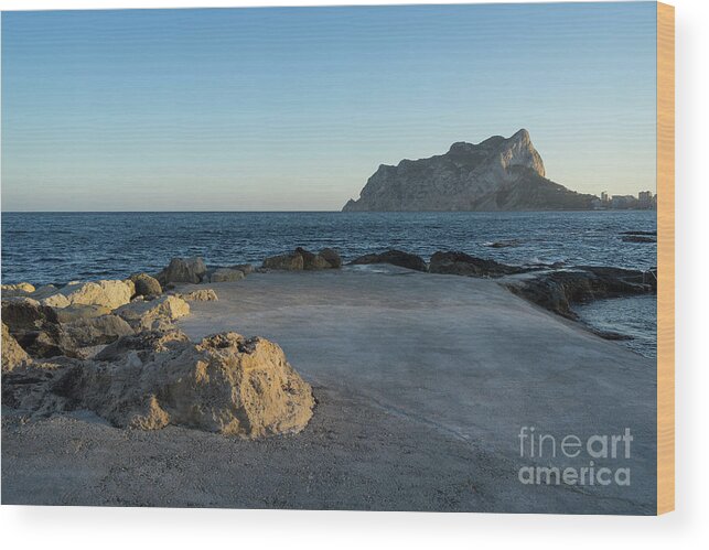Mediterranean Coast Wood Print featuring the photograph Warm evening light meets deep blue by Adriana Mueller
