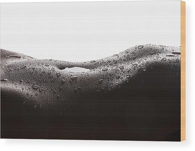 People Wood Print featuring the photograph Water drops on woman skin by Patronestaff