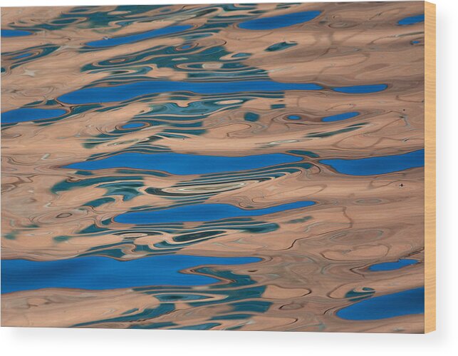 Abstract Wood Print featuring the photograph Water Silk One by Linda Bonaccorsi