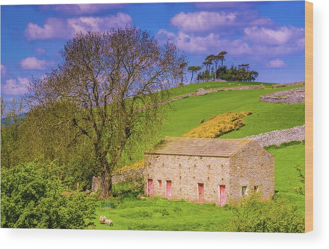 Aysgarth Wood Print featuring the photograph Wensleydale Barn by Les Hutton