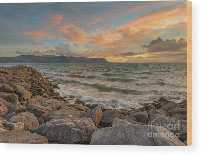 West Shore Wood Print featuring the photograph West Shore Sunset Llandudno by Adrian Evans