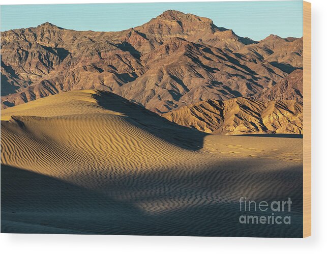 Death Valley Wood Print featuring the photograph Where the Mountains Meet the Sand by Erin Marie Davis