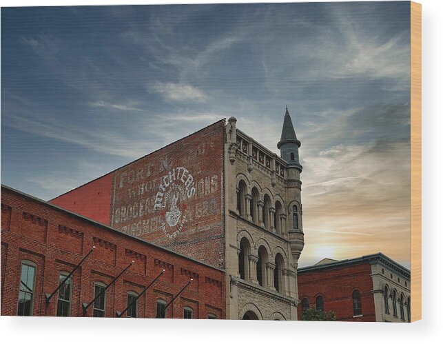 Dramatic Sky Wood Print featuring the photograph Whiskey Row by Scott Burd