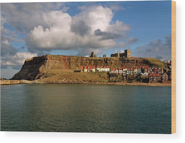 Britain Wood Print featuring the photograph Whitby East Cliff by Rod Johnson