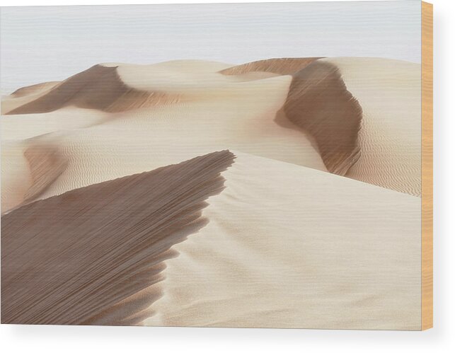 Uae Wood Print featuring the photograph Wild Sand Dunes - Sand Bisque by Philippe HUGONNARD