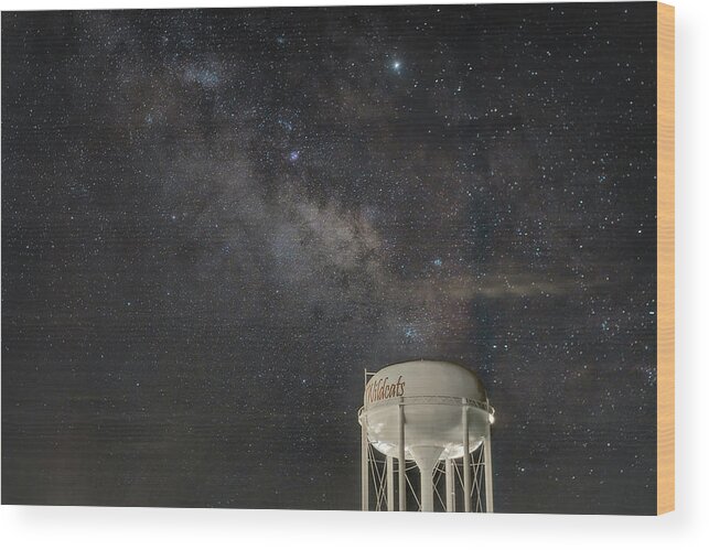 Galaxy Wood Print featuring the photograph Wildcat Water Tower by James Clinich