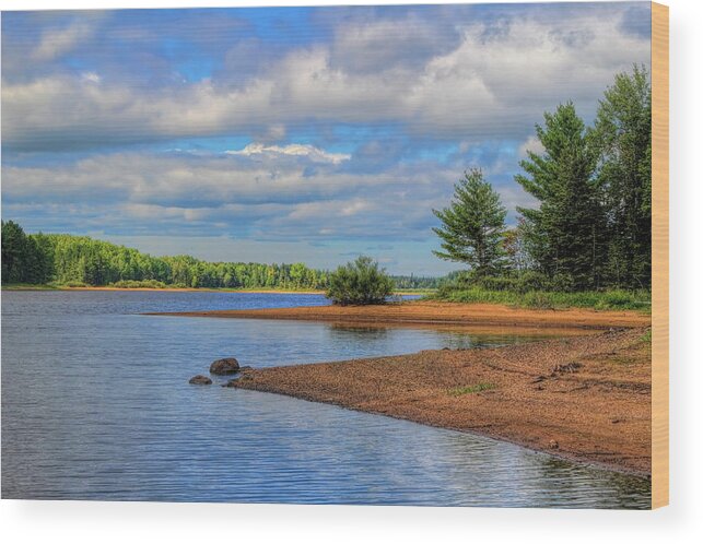 Backwater Wood Print featuring the photograph Willow Flowage Summer Clouds by Dale Kauzlaric