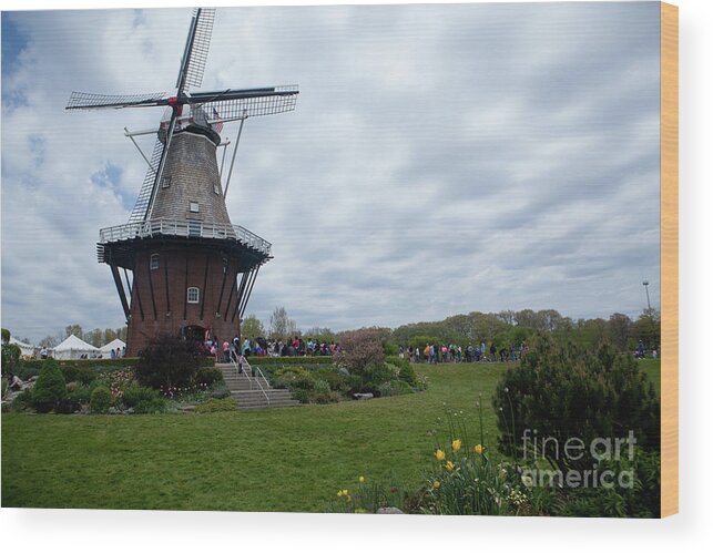 Windmill Wood Print featuring the photograph Windmill in Holland, Michigan by Rich S
