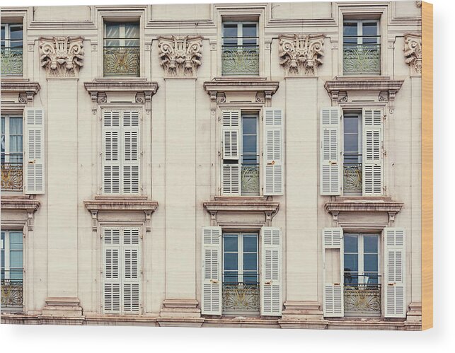 Nice Wood Print featuring the photograph Windows on Nice by Melanie Alexandra Price