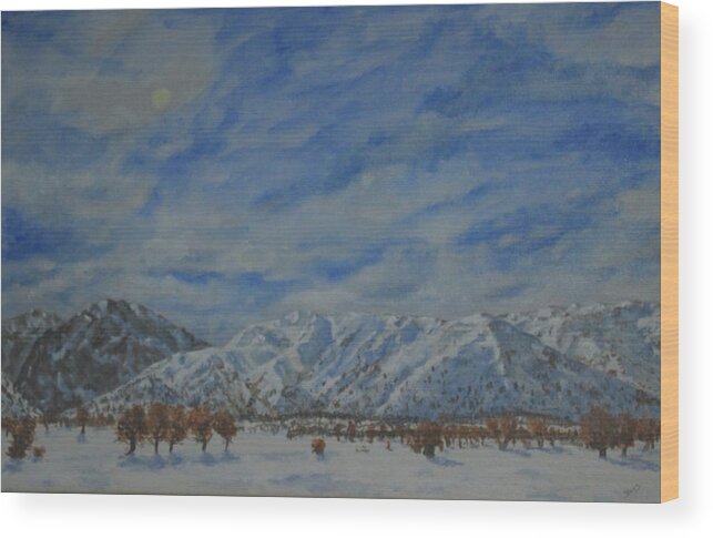 Winter Wood Print featuring the painting Winter on Omalos by David Capon
